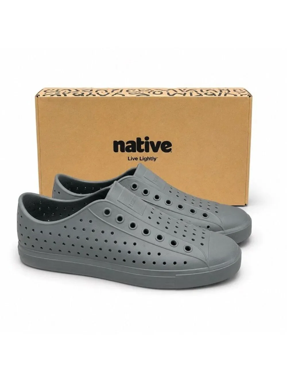 Native Jefferson Archive Slip-On Water Shoes Full Metal Grey M9 W11 Lightweight